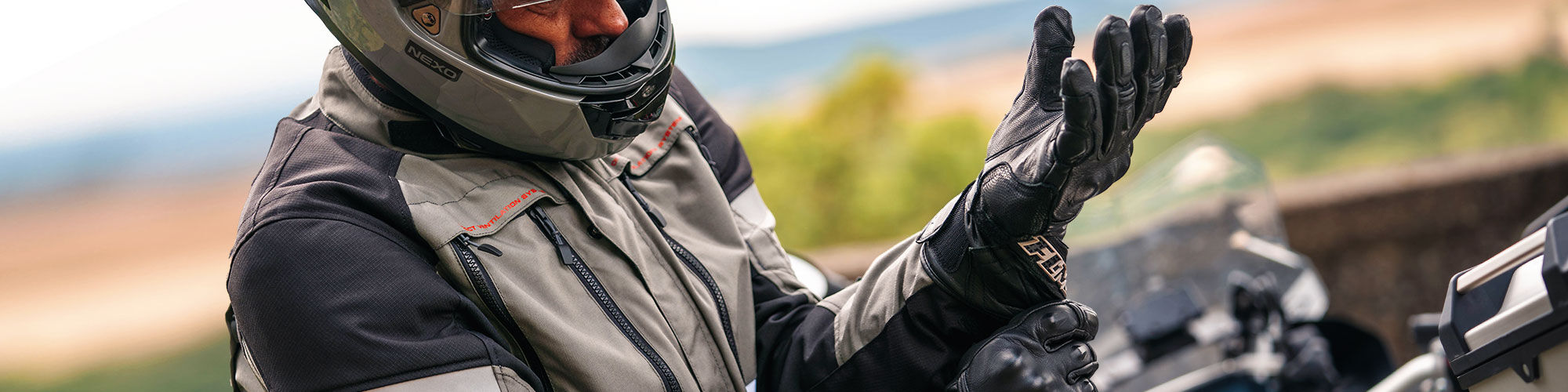 Professionelle Leder Handschuhe Motorrad Touring Fingersafe Protektoren Rot