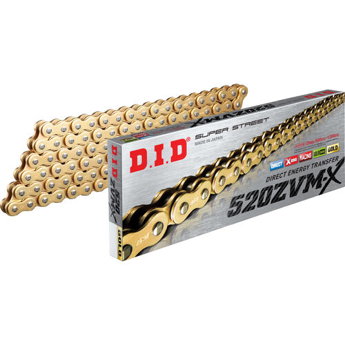 Motorcycle Chain Kits D.I.D. chainkit Stealth 520ZVM-X(G&G) Niet X 15/43/112 gold for Kaw Orange