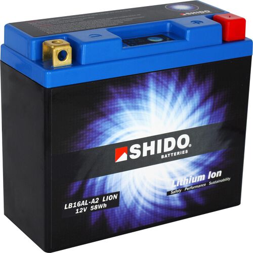 Batteries de moto Shido lithium batterie LB16AL-A2, 12V, 5Ah (YB16AL-A2) Neutre