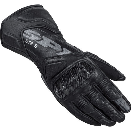Motorcycle Gloves SPIDI STR-6 Leather gloves long Black