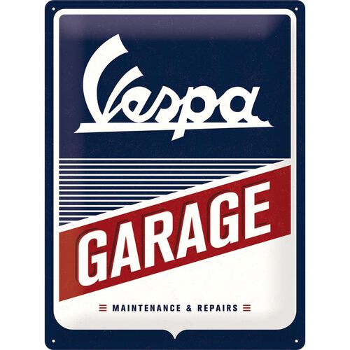 Plaques en tôle & rétro pour moto Nostalgic-Art Inscrivez Tin 30 x 40 "Vespa - Garage" Neutre