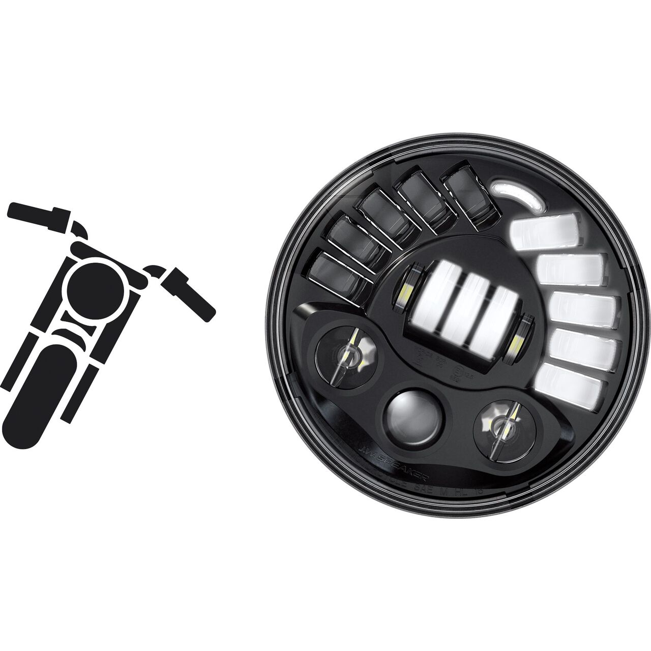 J.W.Speaker LED Scheinwerfereinsatz 7 8790A2 mit Kurvenlicht schwarz  Neutral kaufen - POLO Motorrad