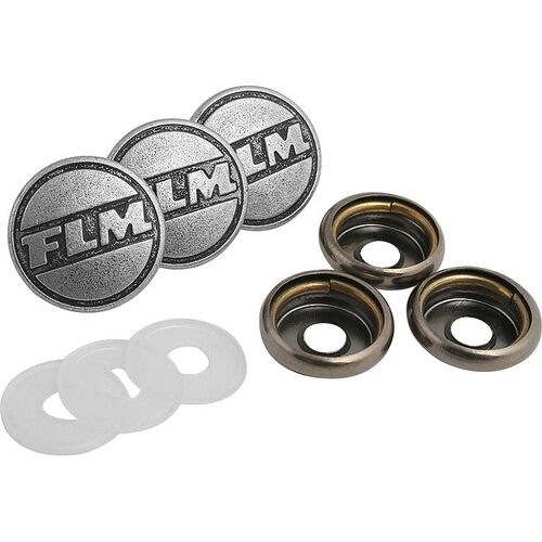 Accessories FLM 3x FLM Upper Button Metal dull silver 16 mm Grey