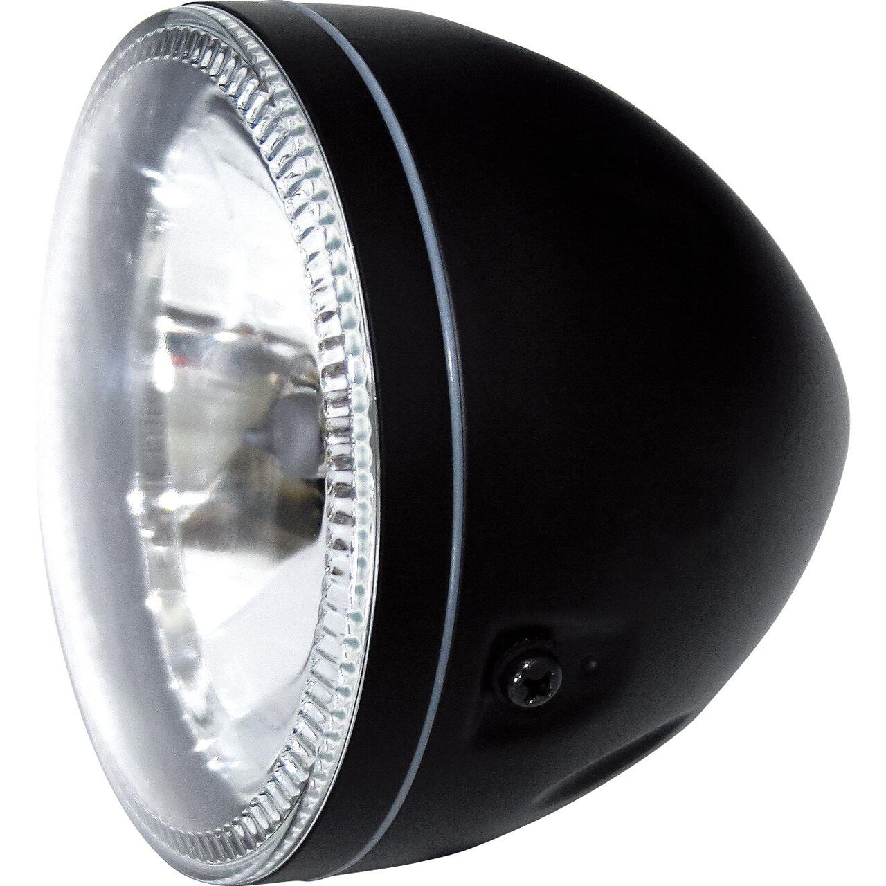 ToXx LED Motorrad Scheinwerfer Skyline H4 Schwarz Klar Glas 5 3/4 Zoll ohne  Halterung, Hauptscheinwerfer, Scheinwerfer