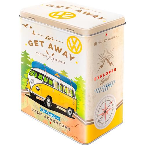 Accessoires de cuisine pour moto Nostalgic-Art Boîte à provisions rond L  "VW Bulli-Let´s Get Away" Neutre