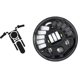 Motorrad Scheinwerfer & Lampenhalter J.W.Speaker LED Scheinwerfereinsatz 7" 8790A2 mit Kurvenlicht schwarz Neutral