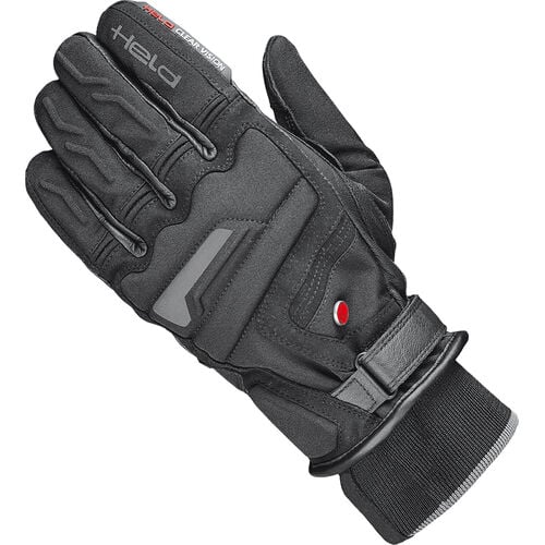 Motorcycle Gloves Tourer Held Satu KTC leather/textile glove short Red