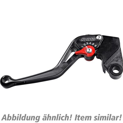 Levier d'embrayage de moto ABM levier de embrayage réglable Synto KH34 court noir/rouge