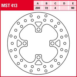 brake disc Street rigid MST413 200/72/90/4mm