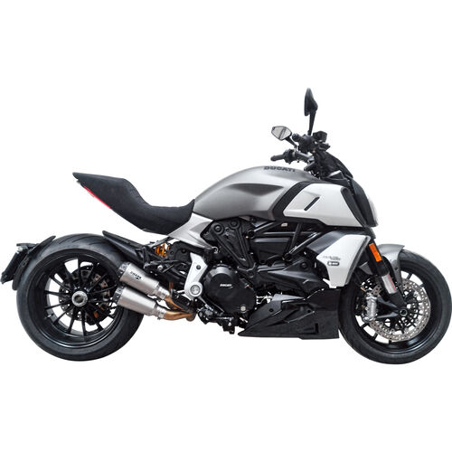 Motorcycle Exhausts & Rear Silencer Shark exhaust TRC-10 exhaust 2in2 double silver for Ducati Diavel /X 1260 Blue