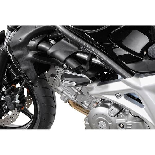 Motorcycle Crash Pads & Bars SW-MOTECH frame sliders for Suzuki SFV/SV 650 2009- Grey