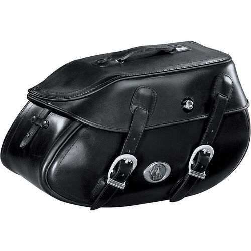 Motorbike Saddlebags Hepco & Becker leather saddle bag pair Buffalo 42 liters  black Neutral
