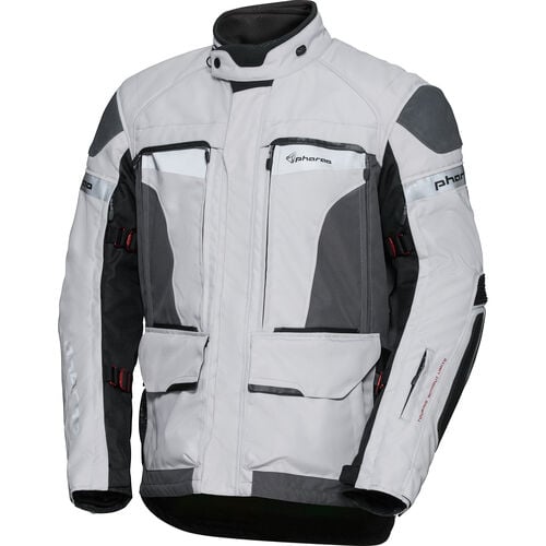 Motorcycle Textile Jackets Pharao Tura WP Adv. Textile-/Leather Jacket Grey