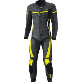 Spire leather suit 2 pieces black/fluo yellow