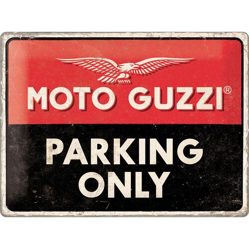 Plaques en tôle & rétro pour moto Nostalgic-Art Inscrivez Tin 30 x 40 "Moto Guzzi - Parking Only" Neutre