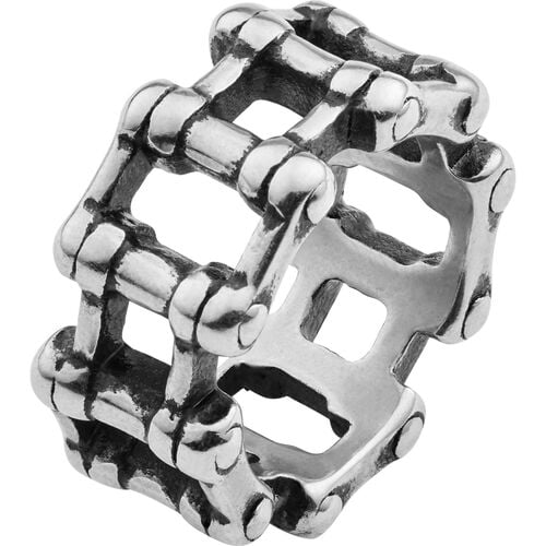 Stainless steel ring "motorcycle chain" silver