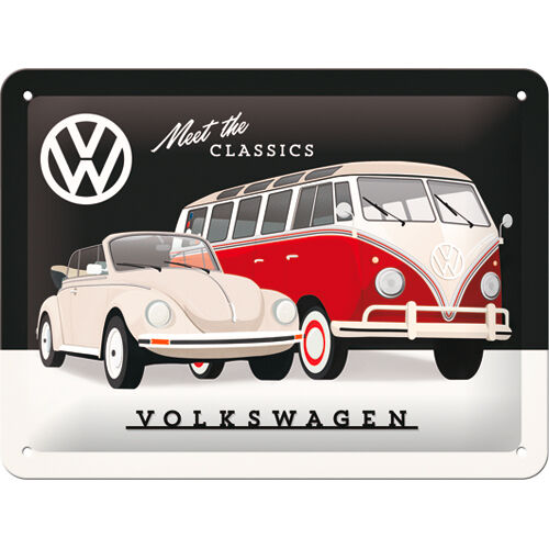 Blechschild 15 x 20 "VW - Meet the Classics"