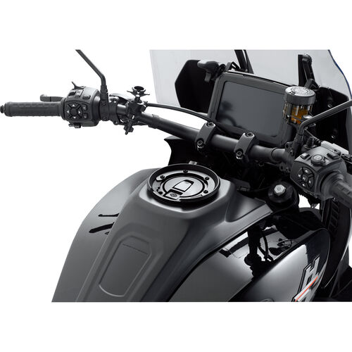 Motorrad Tankrucksack mit Quicklock Givi Tanklock Adapter BF65 für Harley-Davidson Pan America 1250 Schwarz