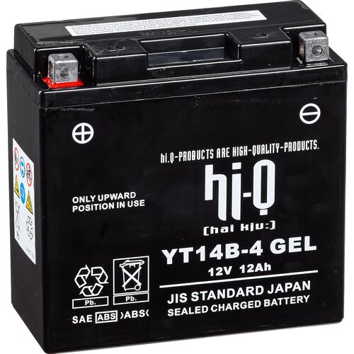 Motorradbatterien Hi-Q Batterie AGM Gel geschlossen HT14B-4, 12V, 12Ah (YT14B-4) Neutral
