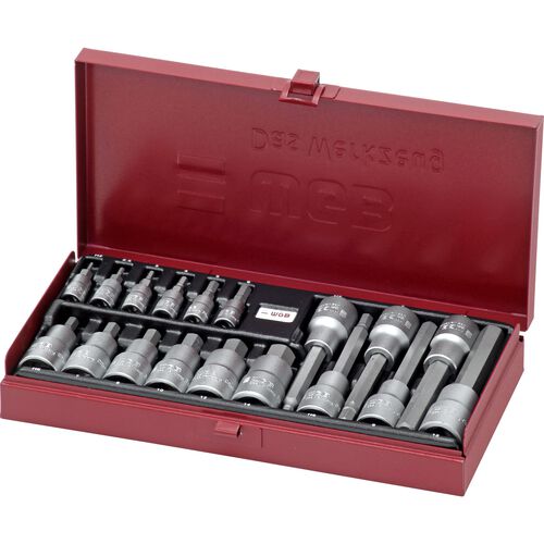 Kits d’outils/assortiments d’outils pour moto WGB 6,3/12,5mm (1/4"+1/2") Jeu de clés Allen 18 pièces Rouge
