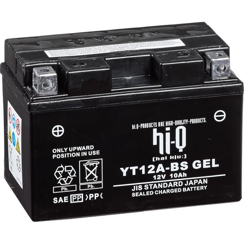 Motorradbatterien Hi-Q Batterie AGM Gel geschlossen HT12A, 12V, 10Ah (YT12A) Neutral