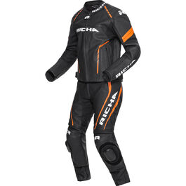 Motorcycle Combinations Two Piece Suits Richa Mugello V1 Leather suit 2-tlg. black/orange