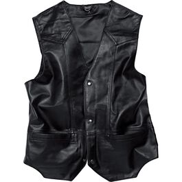 Leather vest 1.0, buttoned noir
