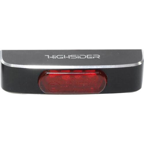 Motorrad Rücklichter & Reflektoren Highsider LED Alu Rücklicht CONERO T2 schwarz, rotes Glas