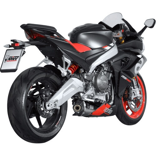Motorcycle Exhausts & Rear Silencer MIVV Delta Race exhaust 2-1 A.014.KDRB black for Aprilia RS/Tuono Grey