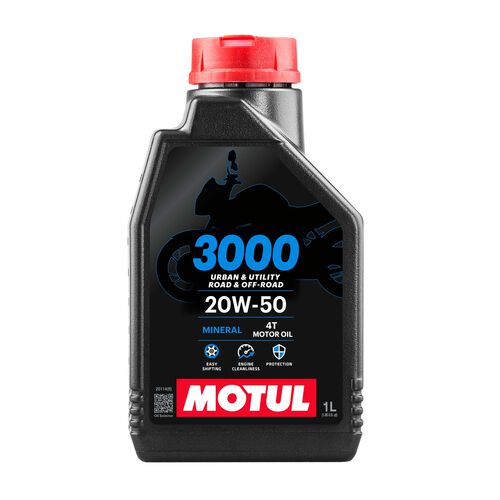 Huile moteur pour moto Motul Engine oil mineral 3000 4T 20W50 Neutre