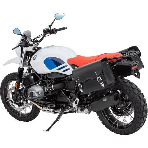 Motorbike Saddlebags Stoverinck leather saddle bag pair Festus 24 liters black Neutral