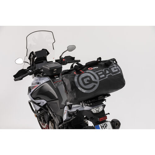 Sacs de selle & sacs rouleaux pour moto QBag poche arrière/roule de bagage imperméable 50 ltr noir/gris