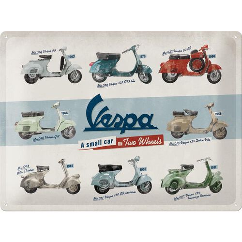 Plaques en tôle & rétro pour moto Nostalgic-Art Inscrivez Tin 30 x 40 "Vespa - Model Chart" Neutre