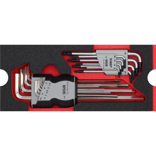 Wrench & Tong WGB T profile/hexagon wrench set red 17-piece Beige