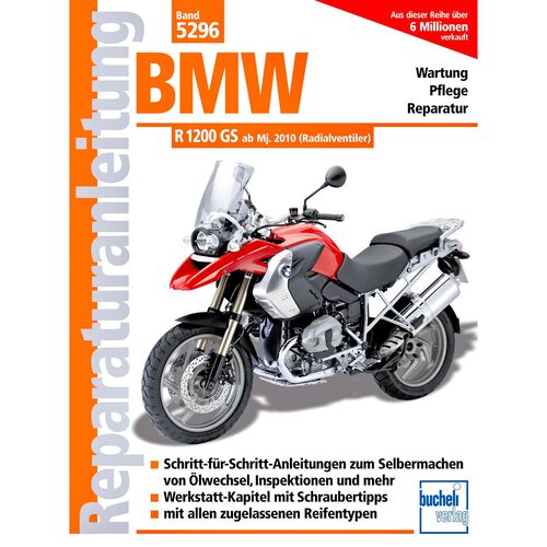Instructions de réparation pour moto Motorbuch-Verlag manuel de réparation Bucheli allemand 5296 pour R 1200 GS AC Noir