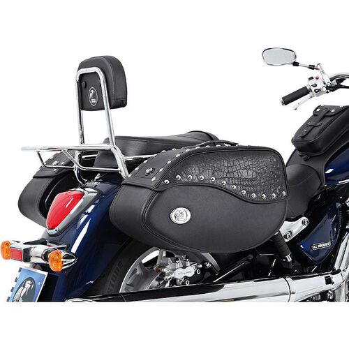 Motorbike Saddlebags Hepco & Becker leather saddle bag pair Ivory 60 liters black Neutral