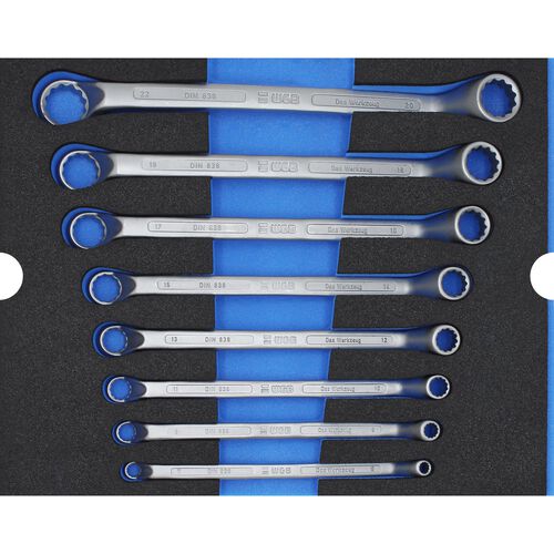 Wrench & Tong WGB MES blue Ring spanner set cranked 8-piece Orange