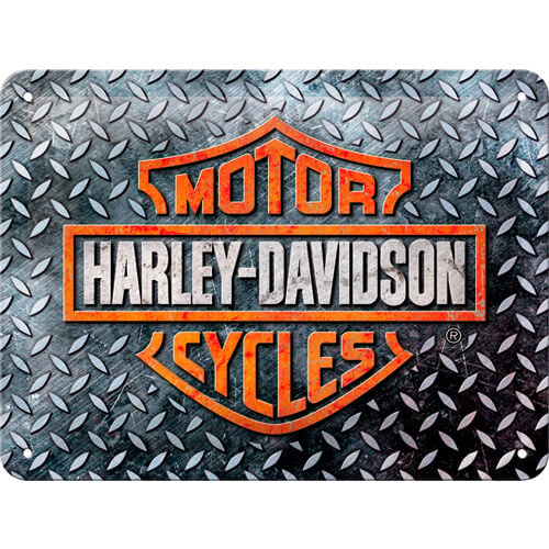 Metal Postcard 15 x 20 "Harley-Davidson - Diamond Plate"