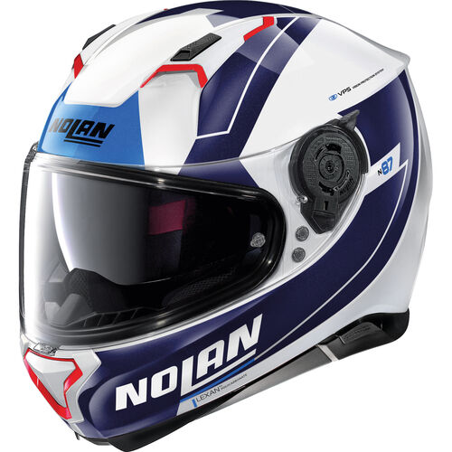 Full Face Helmets Nolan N87 Skilled n-com White/Blue/Red #99 XS Multicolor