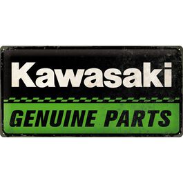 Plaque en tôle 25 x 50 "Kawasaki - Let the good times roll"