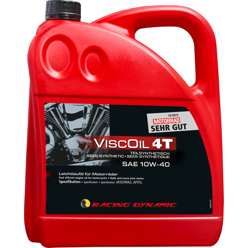 Motorrad Motoröl Racing Dynamic Motoröl Viscoil 4T SAE 10W-40 teilsynthetisch 4000 ml Neutral