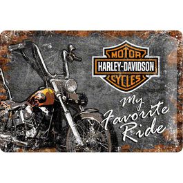 Inscrivez Tin 20 x 30 "Harley-Davidson Favourite Ride"