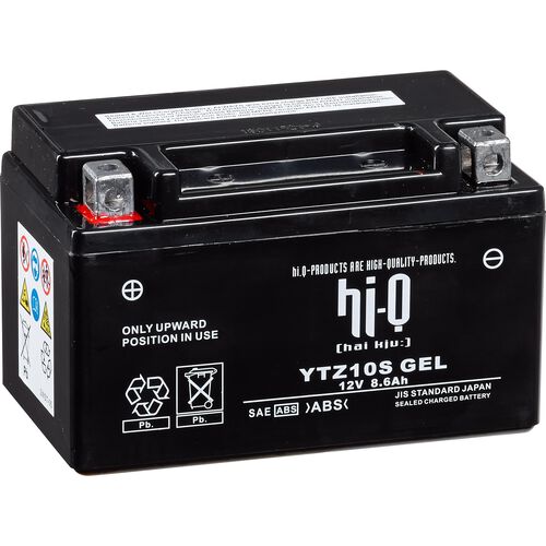 Motorcycle Batteries Hi-Q battery AGM Gel sealed HTZ10S, 12V, 8,6Ah Neutral