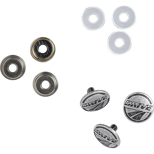 Accessories Drive 3x Drive Upper Button Metal silver dull 16 mm Grey