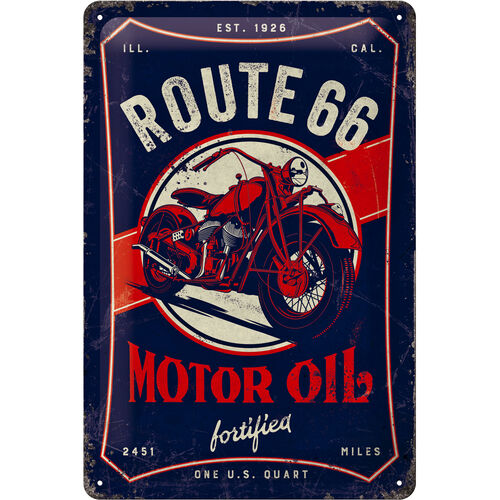 Motorcycle Tin Plates & Retro Nostalgic-Art Metal sign 20 x 30 Route 66 "Motor Oil" Neutral