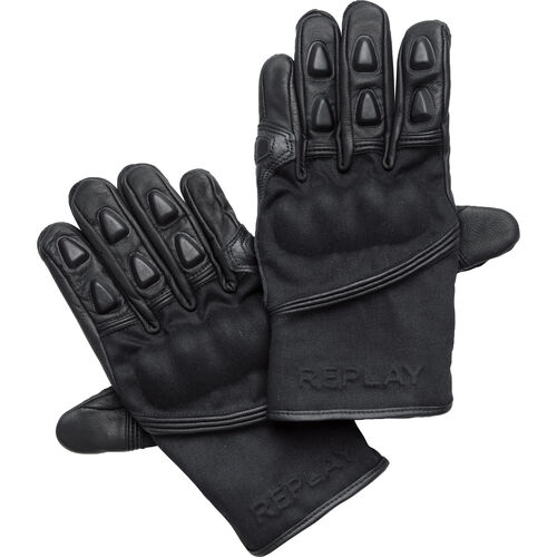 Motorcycle Gloves Chopper & Cruiser Replay Blade Leather-/Textile Glove short Black