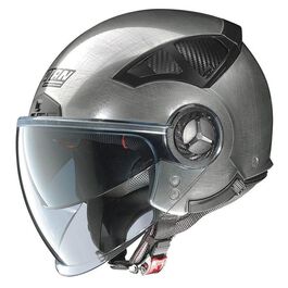 Nolan N33 Evo Classic n-com Scratched Chrome Grey #6 Open-Face-Helmet
