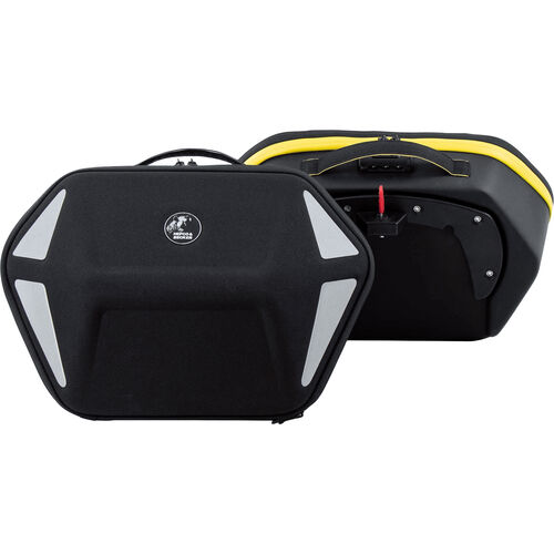 Motorbike Saddlebags Hepco & Becker side pocket pair Royster Neo 35 liters for C-Bow  black/yell Grey