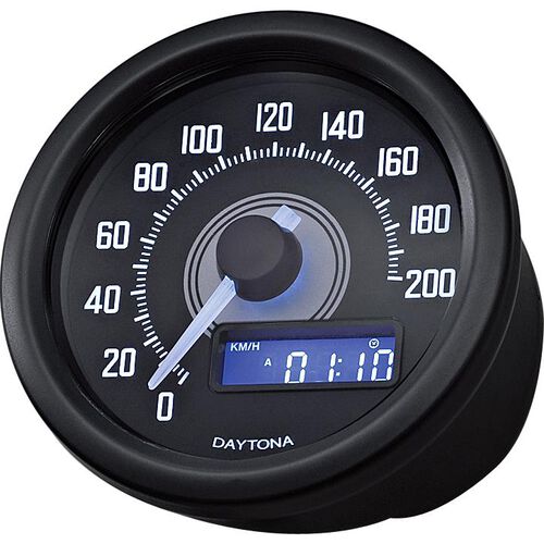 Instrumente & Uhren Daytona Tacho Velona Ø60mm weiß bis 200 Km/h schwarz