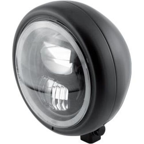 Motorrad Scheinwerfer & Lampenhalter Highsider LED Hauptscheinwerfer RenoT7 Ø165mm unten schwarz matt Weiß